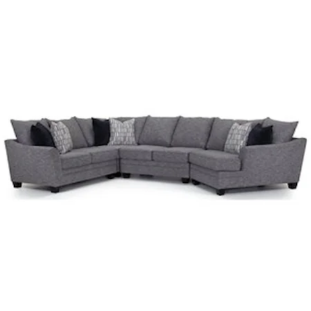 Transitional Sectional with Flared Arms